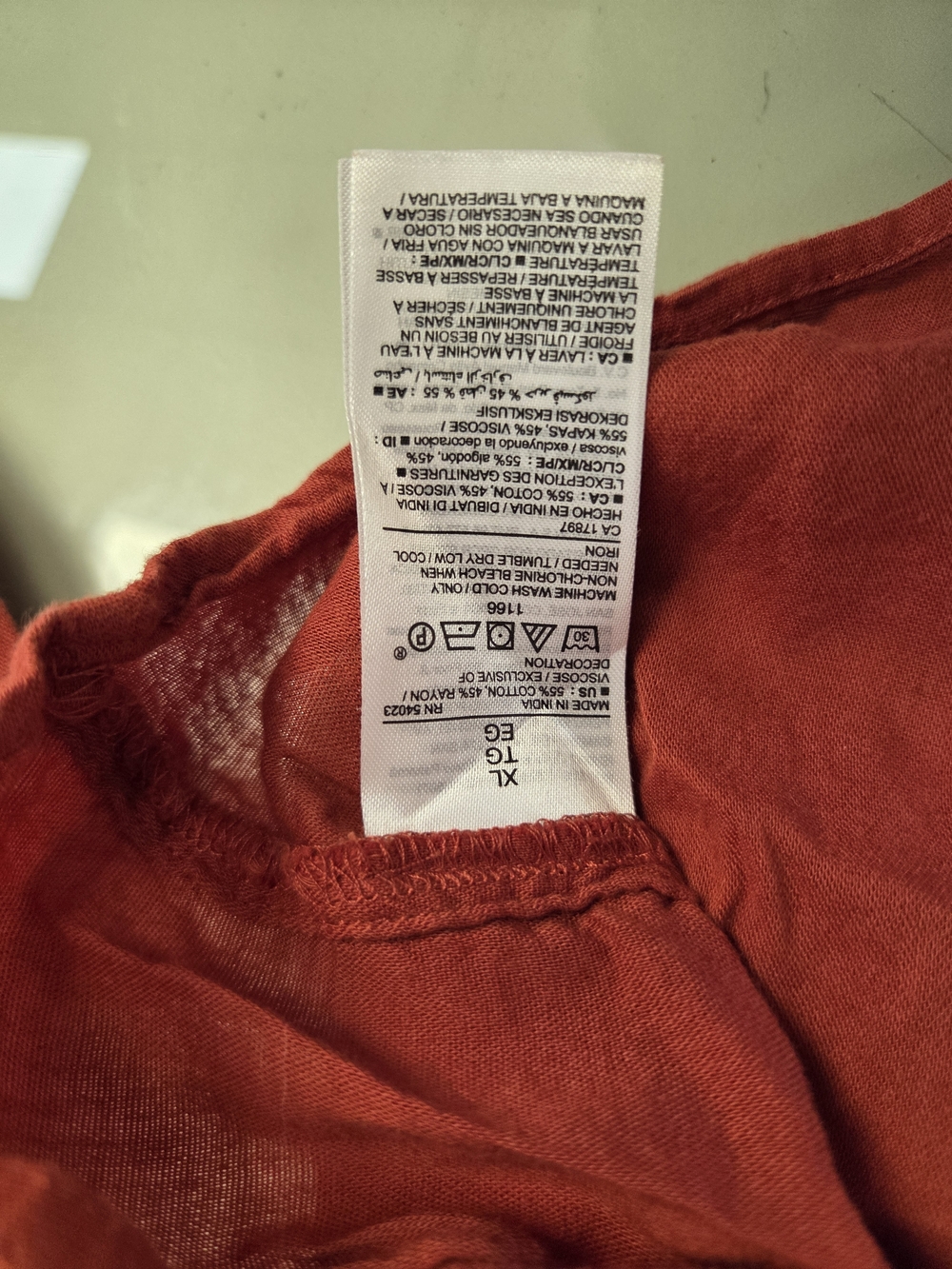Old Navy Rust Ruffle-Trim Button Front Blouse - Picture 3 of 5